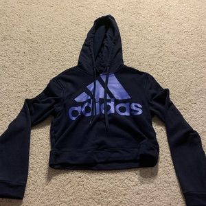 Adidas purple cropped hoodie